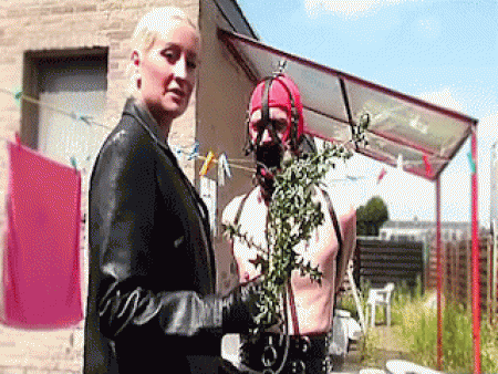 Painfull Gift  Full Movie - Slaves love to give my flowers. This is what I give them back !! A big dissel !! Standing outside in the warm sun I give this slave the order to keep quit while I hit him hard with my dissel !!