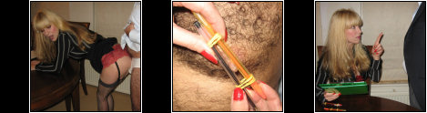 Dont Mess With Me - Pussy gallores accountant has lost a lot of money out of her account! She has decided to take the matter into her own hands-she ****** him to submit to her ways.
spanked and  like a ****** boy-only to find out that he has a big stiff hard cock in his pants! Stripped his big hard cock is pulled out of his pants and teased-his nipples ******** and his balls put into bondage.