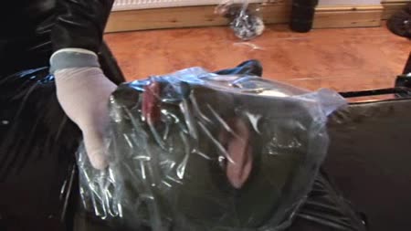 Rubber & Bondage Central! - Wrapped To The Bench Rubber & Bondage Central! - Wrapped To The Bench