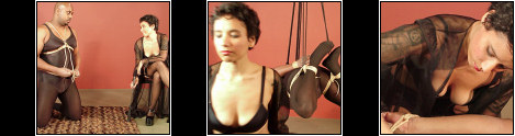 Suspending Her Slave - Mistress does an excellent job of suspending her slave in mid air