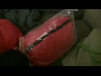 DuvetNyl Down and plastic Bondage and blowjobs - Julia suffocated and suck in down DuvetNyl Down and plastic Bondage and blowjobs - Julia suffocated and suck in down