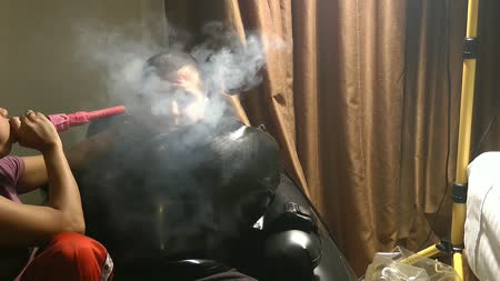 Smoke Tubed By Trixie - Trixie is in such a happy mood today ,why? Because it time for her 
"machine gun" treatment. She loves this so much she is singing 
about what shes doing, heavily fuming his life away in warm rich
creamy smoke.

run time 4 min 7 sec