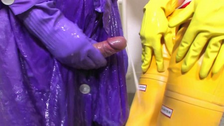 Spoily Bp Cum And Pee Games In Nylon Coats Part 4 Of 4