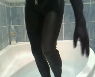 Total Enclosure Latex In Bath - This is an old clip of me going in the bath. Locked in my latex total enclosure suit, with rubbing all over no ***********
