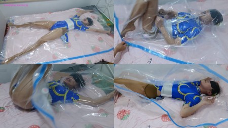 Xiaoyu Compressed in Vacuum Bag as ChunLi - Previous synopsis (fake): Xiaoyu-senpais real identity is Interpol officer and martial artist Chun-Li. During a mission to investigate M. Bisons Shadaloo crime syndicate, she was caught in a trap
Plot: In order to know more about Interpols plans from her, M. Bison threw the now-powerless Chun-Li into a sealed compression bag and then vacuumed the bag several times, trying to destroy her will by torture.
Next episode (fake): Will Chun-Li betray Interpol, or will she find a way to escape by herself?